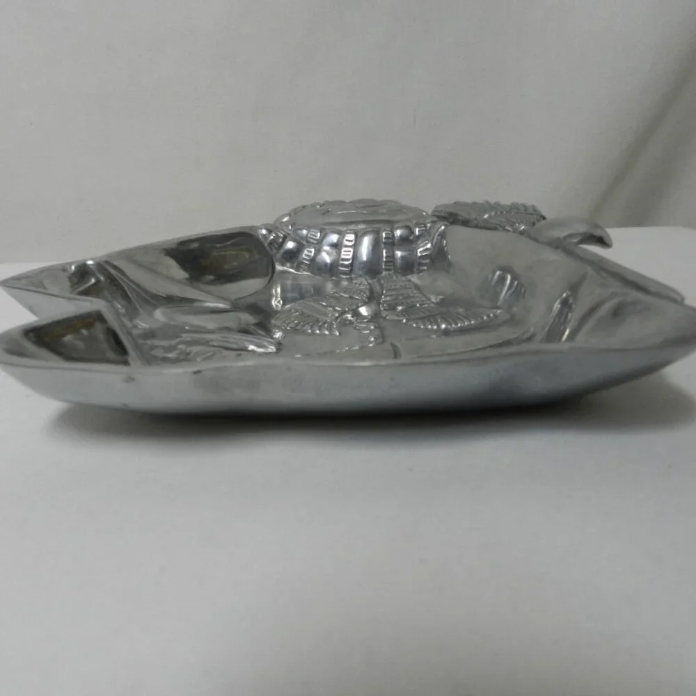 Lenox Yuletide Metal Serveware Snowman Tray Christmas Holidays Candy Dish w/ Box